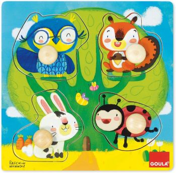 GOA53462 - Puzzle de Madera 4 Piezas Animales del bosque