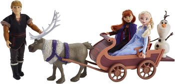 HASE5517 - Juego de muñecas Snow Queen 2 - Elsa Anna kristoff Olaf Sven y su trineo