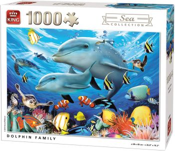 KING55845 - Rompecabezas de 1000 piezas de familias de delfines