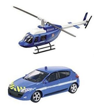 MDM57007A - Gendarmería RENAULT Megane con helicóptero (helicóptero a escala aleatoria)