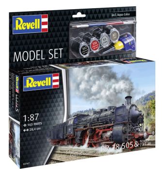 REV62167 - MODEL SET - Locomotora BR 18 505 con Tender 2'3' T38 para montar con pintura
