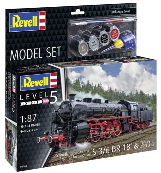 REV62168 - MODEL SET - Locomotora Express S3/6 BR 18 con Tender para montar con pintura