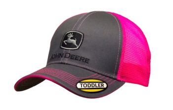 MC63080418CH - Gorra gris con parte trasera de malla rosa, JOHN DEERE para niños