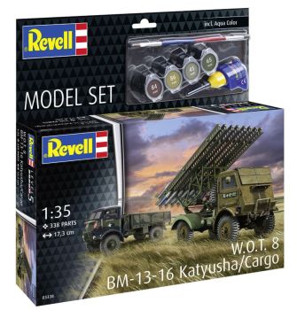 REV63338 - MODEL SET - Vehículo militar W.O.T. 8 BM-13-16 Katyusha/Cargo para montar con pintura