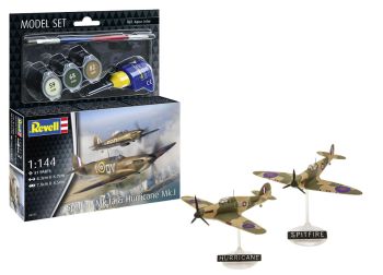 REV63771 - MODEL SET - Avión SUPERMARINE Spitfire Mk.Ia & HURRICANE MK.I para montar con pintura