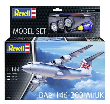 REV63791 - MODEL SET - Avión Bae 146-200 - AirUK para montar con pintura