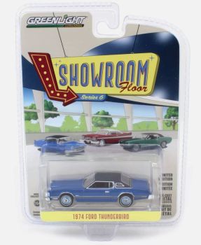 GREEN68060-C - FORD Thunderbird 1974 azul de la serie SHOWROOM FLOOR en blister