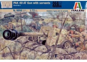 ITA6096 - Cañón antitanque Pak 40 para montar y pintar