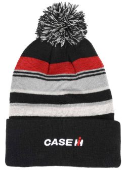 707515 - Gorro con pompón negro, rojo y gris con el logotipo de CASE IH