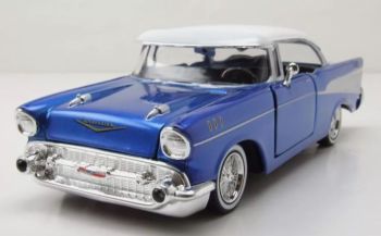 MMX79030BLEU - CHEVROLET BelAir 1957 coupé Azul con techo blanco
