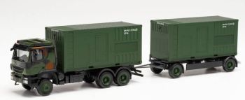 HER746847 - Camión recto IVECO 6x4 con contenedor y remolque contenedor de 2 ejes BUNDESWEHR