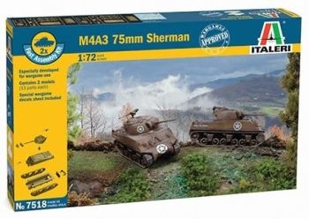 ITA7518 - 2 tanques M4 A3 75mm Sherman para montar y pintar