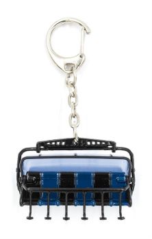 JC80645 - Llavero de telesilla de 6 plazas negro y azul con tapa azul