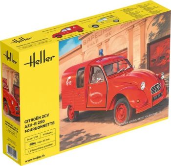 HEL82701 - Kit de montaje y pintura para Furgoneta de bomberos CITROËN 2CV AZU-B 250