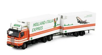TEK84633 - SCANIA R143 6x2 rígido frigorífico con remolque frigorífico de 2 ejes LIEVAART