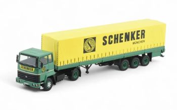 TEK85125 - FORD Transcontinental 4435 4x2 con remolque de lona de 3 ejes SCHENKER