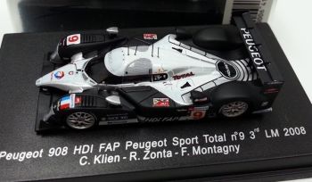 SPA87S087 - PEUGEOT 908 HDI FAP #9 – 3° en Le Mans 2008 C.KLIEN. R. ZONTA. F. MONTAGNY