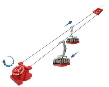 JC89293 - Telesquí con 2 góndolas rojas manuales