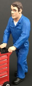 ADF32111 - Mecánico en un abrigo azul