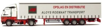 AWM53053 - VOLVO FH12 Globetrotter 4x2 Con Remolque cubierto de 3 Ejes "OPSLAG EN DISTRIBUTIE" Escala: 1/87