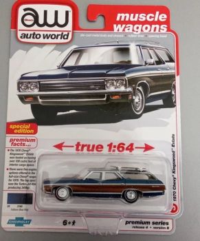 AWSP169/24B - CHEVROLET Kingswood Estate 1970 Azul y Marrón en blíster