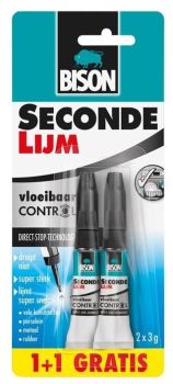 BIS3452 - 2 tubos de pegamento líquido 3g BISON Second Lijm