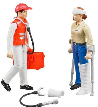BRU62710 - Rescatador y mujer herida con accesorios