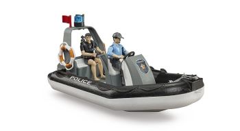 BRU62733 - Lancha neumática de policía con policía, buzo y accesorios