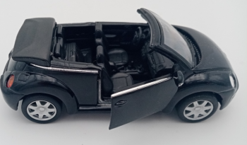WEL2035BL - Coche Negro Metalizado VOLKSWAGEN NEW BEETLE Cabriolet friccion modelo vendido sin caja