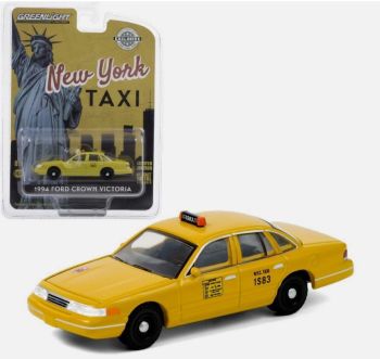 GREEN30206VERT - FORD Crown Victoria TAXI NUEVA YORK bajo blister Llantas verdes