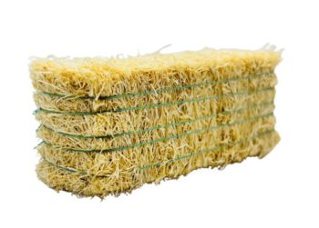 CW0277 - Paca de paja cuadrada con cordel verde - 7,8 x 3 x 2,9 cm