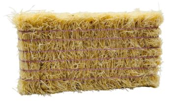 CW0278 - Paca de paja cuadrada con cordel morado - 7,8 x 3,7 x 2,5 centímetros