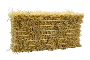 CW0279 - Paca de paja cuadrada con hilo blanco - 7,8 x 3,7 x 2,2 cm