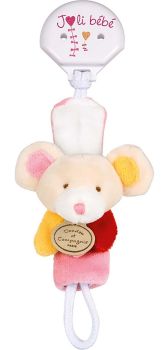 DC2509SOURIS - Sujeta chupete - Mouse Red rosa y amarillo