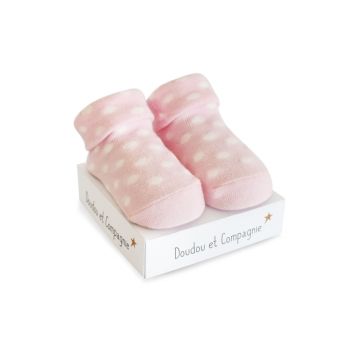 DC3702-04 - Calcetines de nacimiento - Rosa con lunares blancos