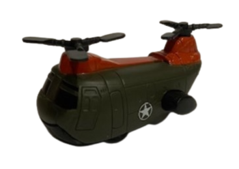 NEW01277E - Helicóptero de fricción de color caqui y naranja