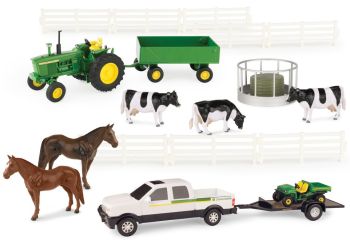 ERT46683 - Conjunto de granja con tractor JOHN DEERE; accesorios para pick-up y animales
