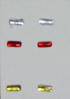 ART04370B - 2 almohadillas para faros rectangulares blancas de 1 x 3 mm.
