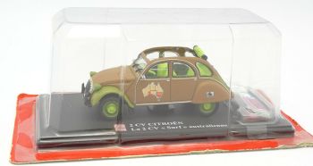 G1719012 - Citroen 2cv Surf Australiano marrón y verde con accesorios Colección Auto Plus vendido en blister