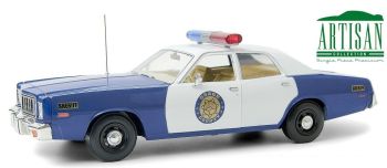 GREEN19096 - PLYMOUTH Fury 1975 Sheriff del condado de Osage azul y blanco