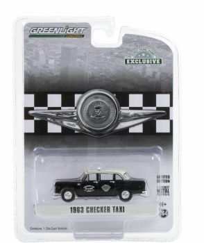 GREEN30207 - CHECKER MOTORS MARATHON A11 1963 taxi negro techo blanco vendido en blister