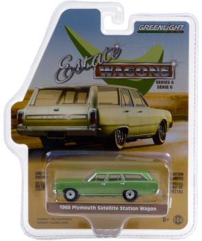 GREEN36010-B - PLYMOUTH Satellite Station Wagon break 1968 serie Estate Wagons verde metalizado vendido en blíster