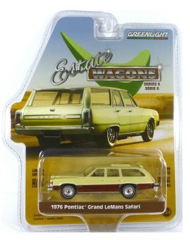GREEN36010-D - PONTIAC Grand LeMans Safari break 1976 crema y madera Estate Wagons series vendidos en blíster