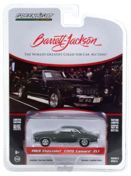 GREEN37220-B - CHEVROLET Copo Camaro ZL1 1969 verde metalizado Barrett Jackson vendido en blister