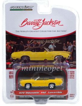 GREEN37220-C - OLDSMOBILE 442 descapotable open 1970 amarillo Barrett Jackson vendido en blister