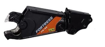 GF118-2-B - Cizallas para chatarra FORTRESS FS45-R negras con soporte de pluma para excavadoras de hasta 25 toneladas