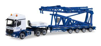 HER307253 - MERCEDES BENZ Arocs S SZ 6x4 Transporte Wasel con góndola semirrebajada de 4 ejes y carga