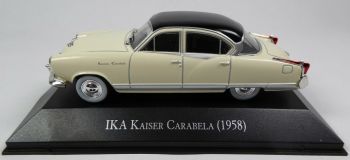 MAGARG48 - IKA Kaiser Carabela 1958 berlina 4 puertas techo blanco negro vendido en blister