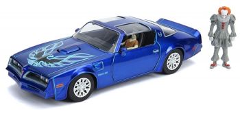 JAD31118 - PONTIAC Firebird azul con figura de Pennywise y Henry Bower