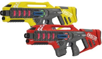 JAM410083 - 2 rifles de pulso láser rojo y amarillo